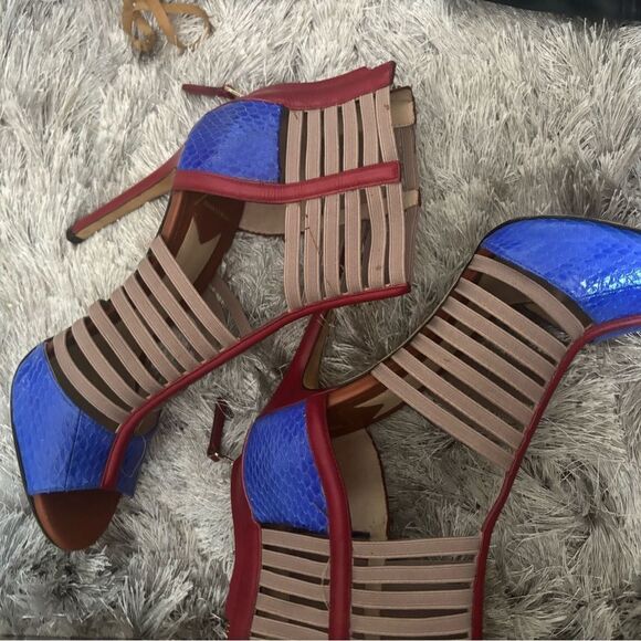 BRIAN ATWOOD Caged Gladiator Heels Langden shoes colorblock sandals open toe - Picture 6 of 11